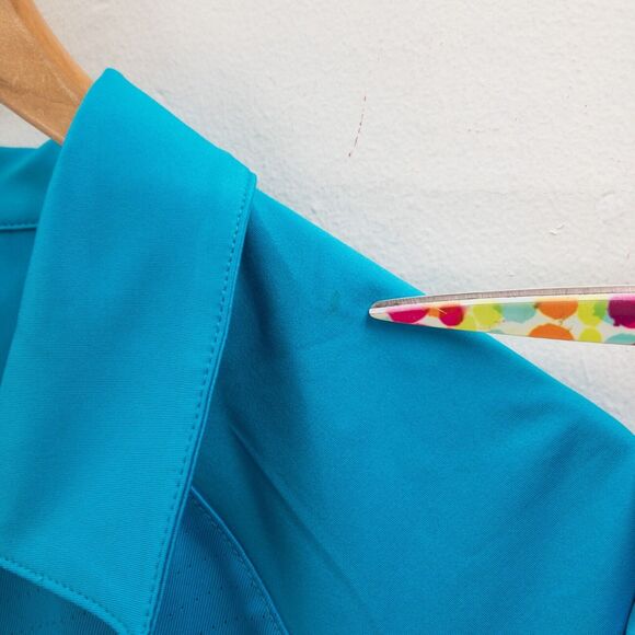 Nike Golf Dri Fit Short Sleeve Collared Active Top Blue Womens Size M 8-10 - Picture 4 of 10